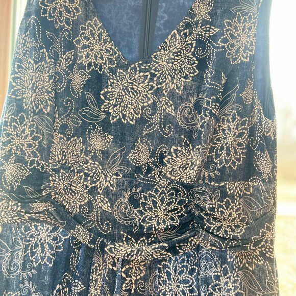 Blue Floral Plus Size Dress - Picture 2 of 5